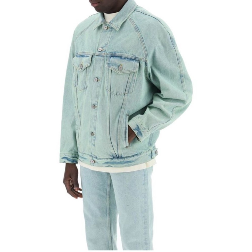 NEW‎ Palm Angels Men's Denim Overdye Jacket